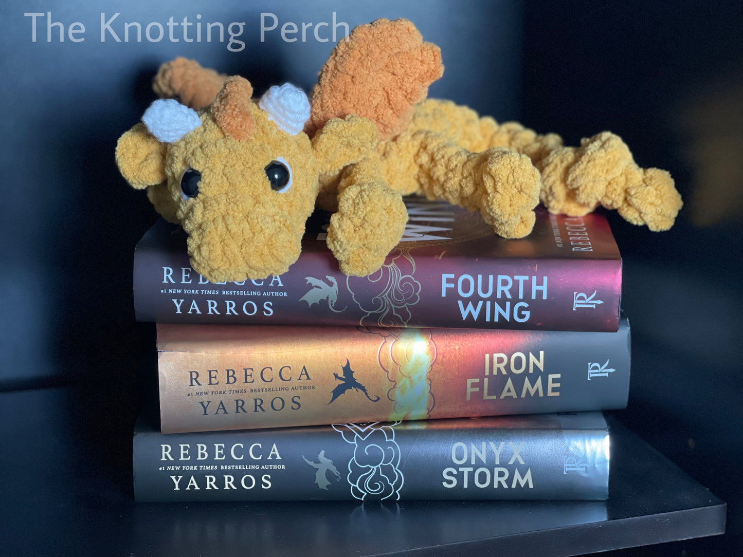 Baby Dragon Fantasy Plushie – Soft Yarn Snuggler, Stuffed Head & Flexible Body – Cute Gift for Fantasy Lovers and Kids