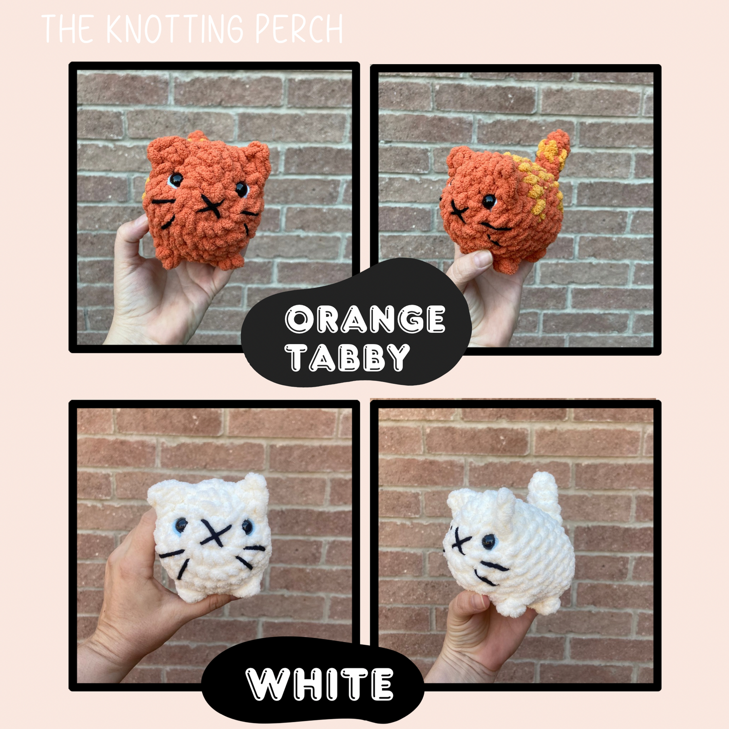 Crochet Loaf Cat, Stuffed Kitten Plushie