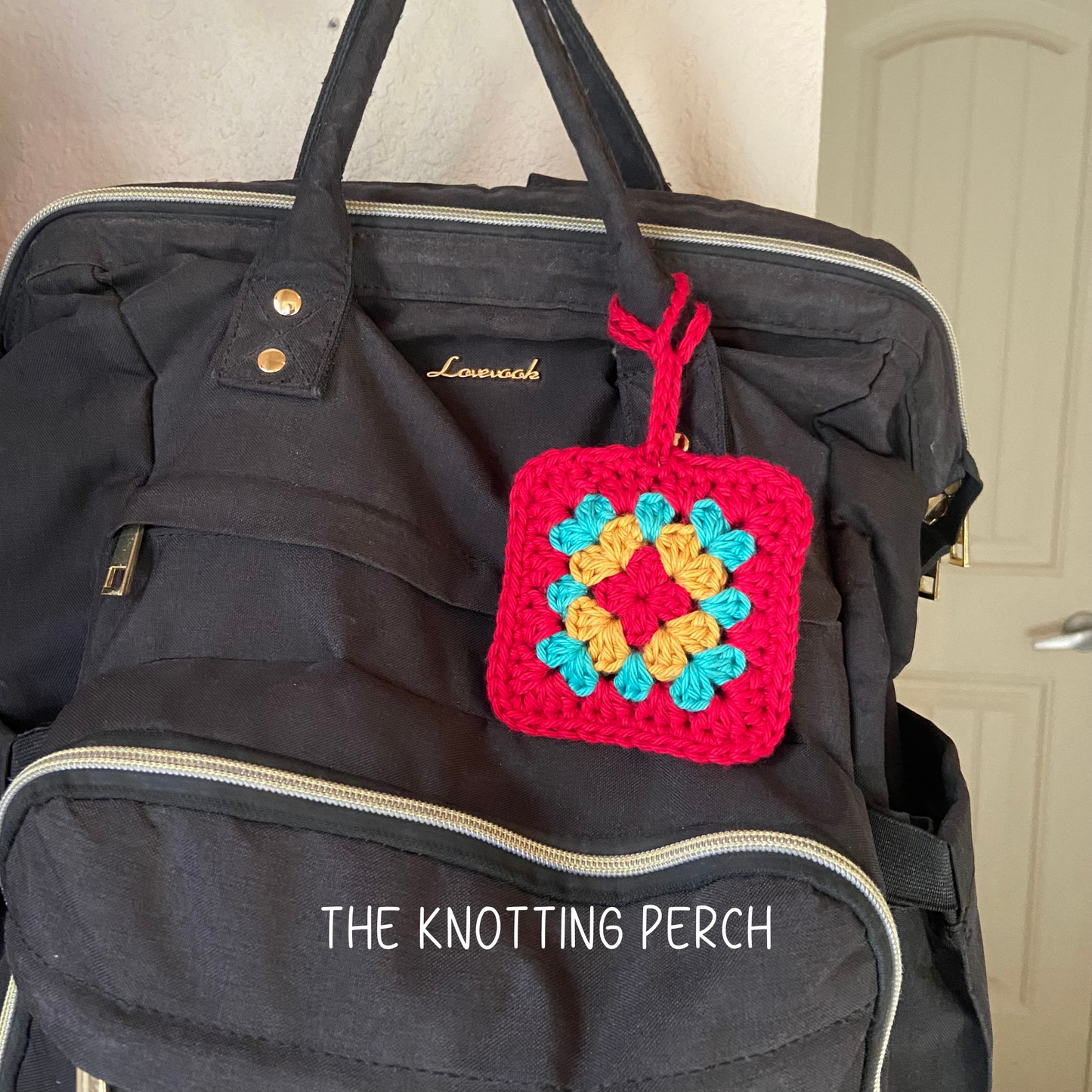 *Pattern: Crochet Mini Granny Square Airpods Case Holder, Bag Charm, Crochet Pattern for Beginners