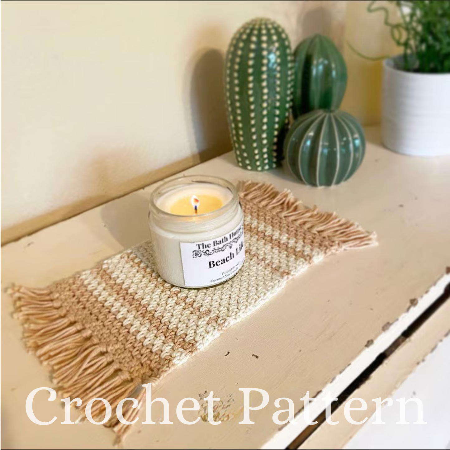 *Pattern: Crochet Boho Table Runner, Decorative Mat or Doily, Instant Download