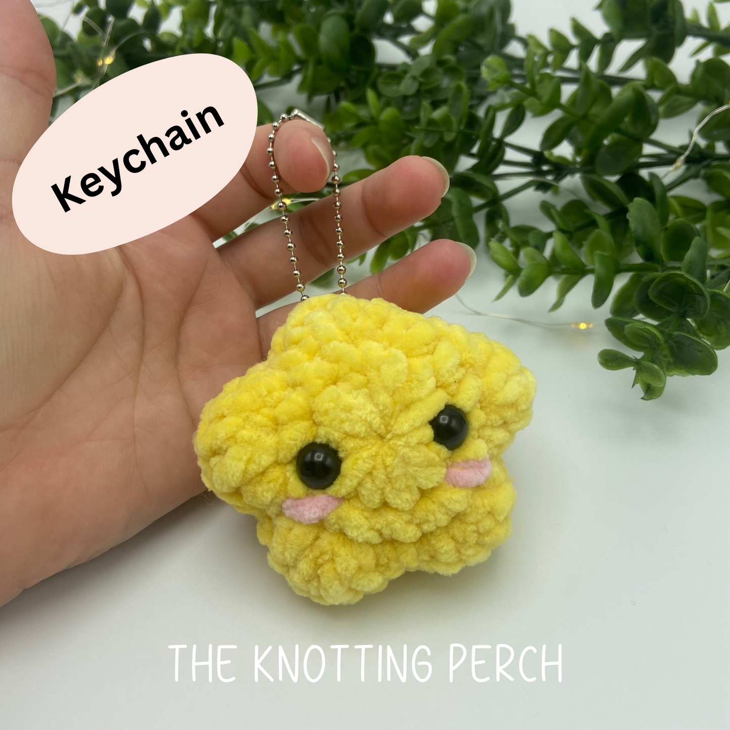 Crochet Puff Star Keychain, Bag Charm, Star Plushie, Space Theme, Cute Plush Charm