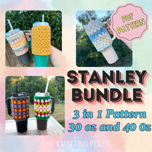 Pattern: Crochet Stanley Tumbler Cover, Pattern Bundle 3 in 1 Stanley Sleeve Cozy, 30 oz and 40 oz