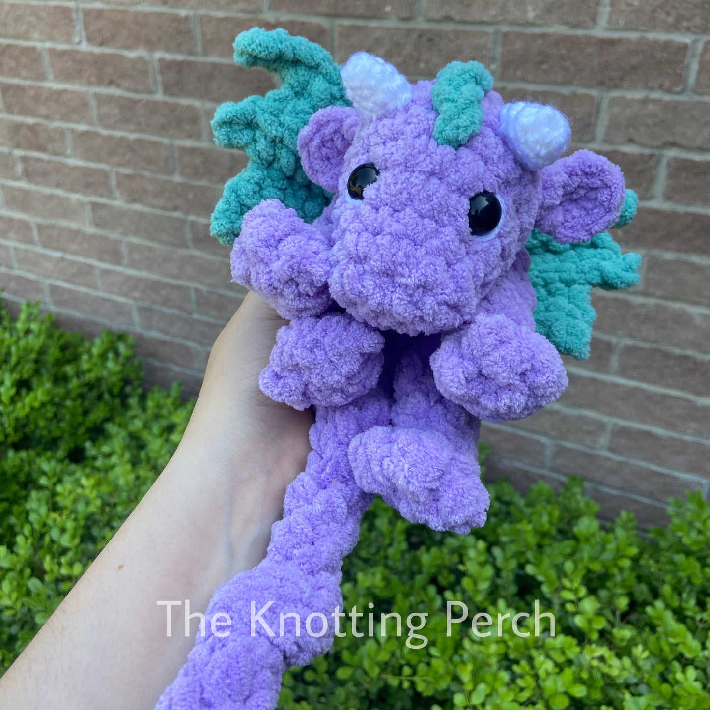 Baby Dragon Fantasy Plushie – Soft Yarn Snuggler, Stuffed Head & Flexible Body – Cute Gift for Fantasy Lovers and Kids