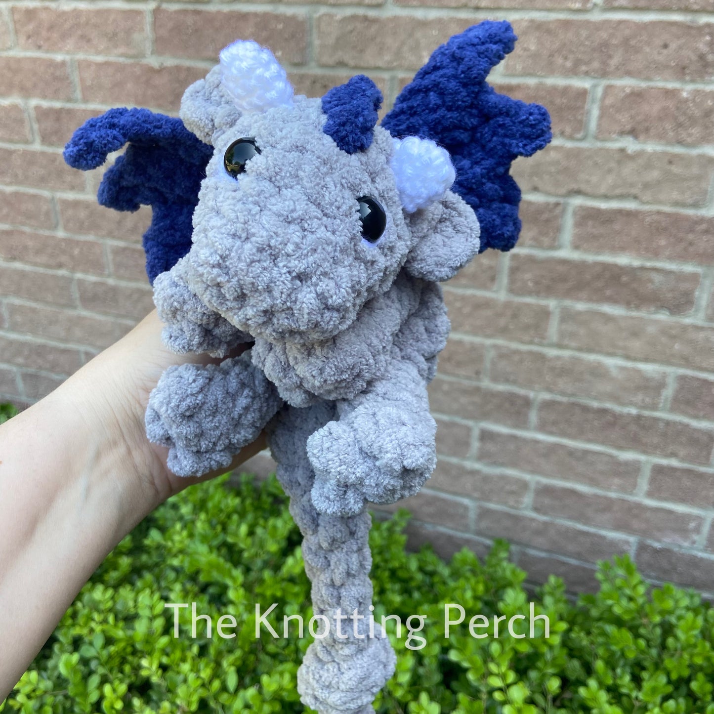 Baby Dragon Fantasy Plushie – Soft Yarn Snuggler, Stuffed Head & Flexible Body – Cute Gift for Fantasy Lovers and Kids