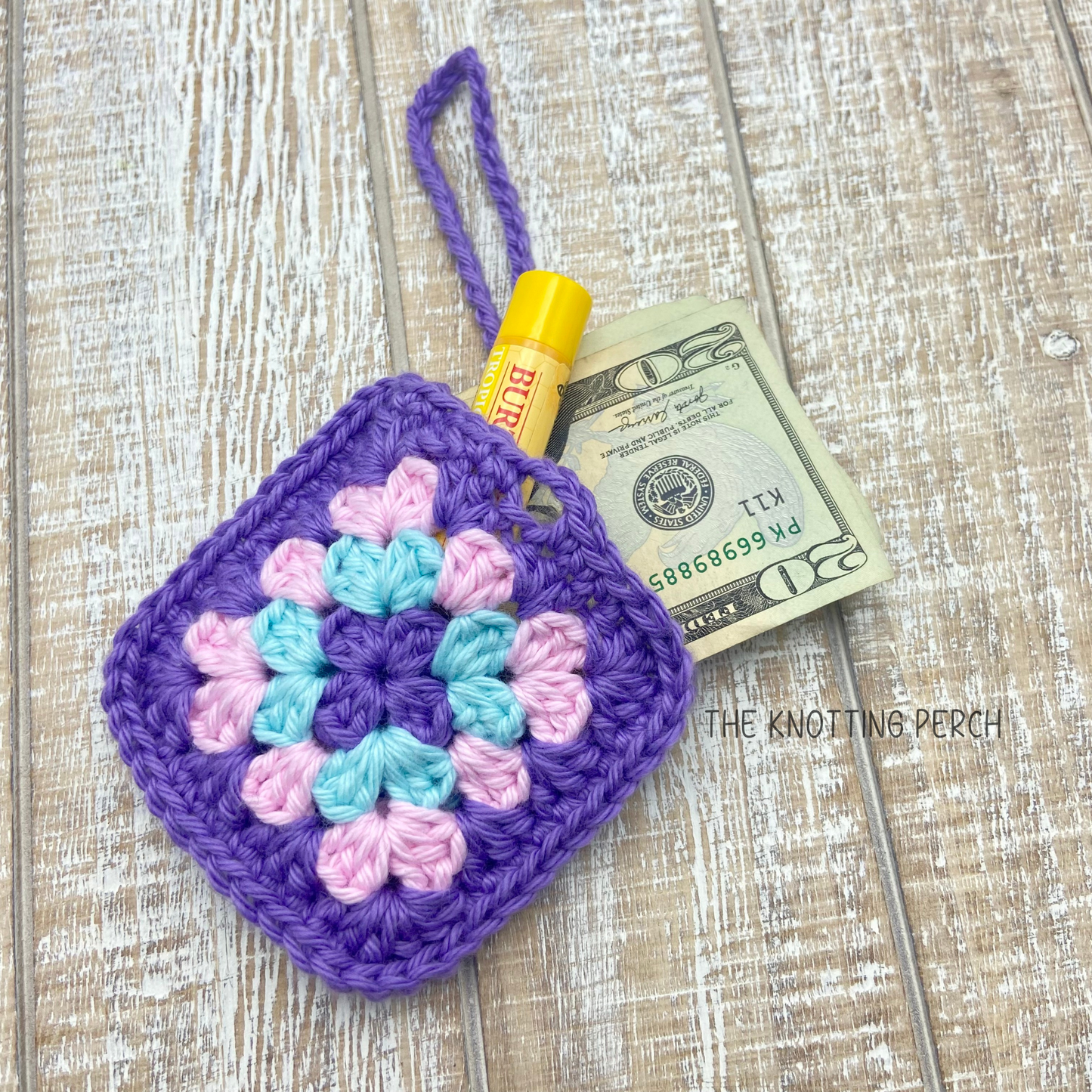 Mini Granny Square Airpods Case, Crochet Bag Charm, Granny Square Pouch Bag, Airpods Case Keychain