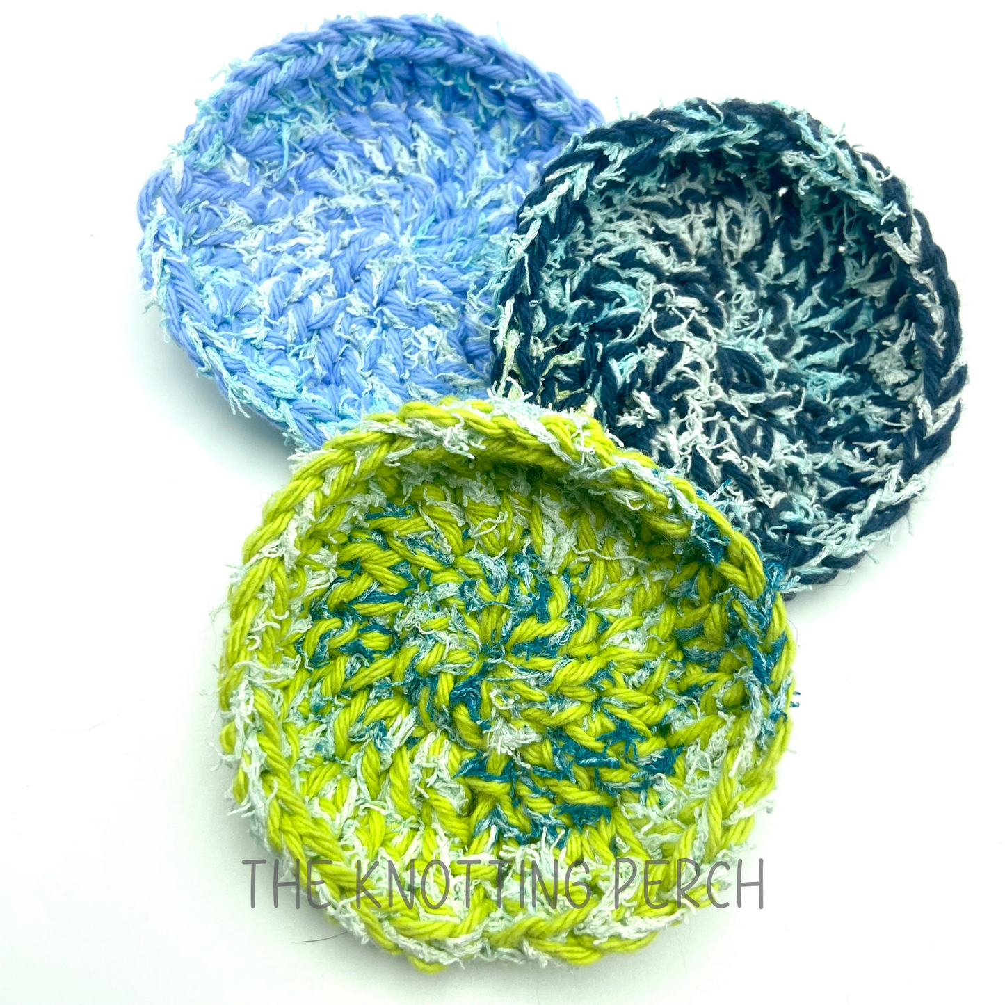 Large Crochet Dish Scrubbies, Set of 3, Kitchen Sponge, Pot Scrubbies