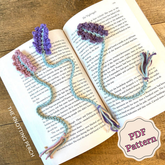 Pattern: Crochet Lavender Flower Bookmark, Crochet Pattern for Beginners, Digital Download