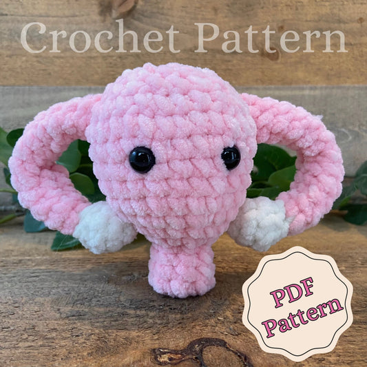 Pattern: Chunky Uterus Crochet Pattern, Amigurumi Pattern, Digital Download