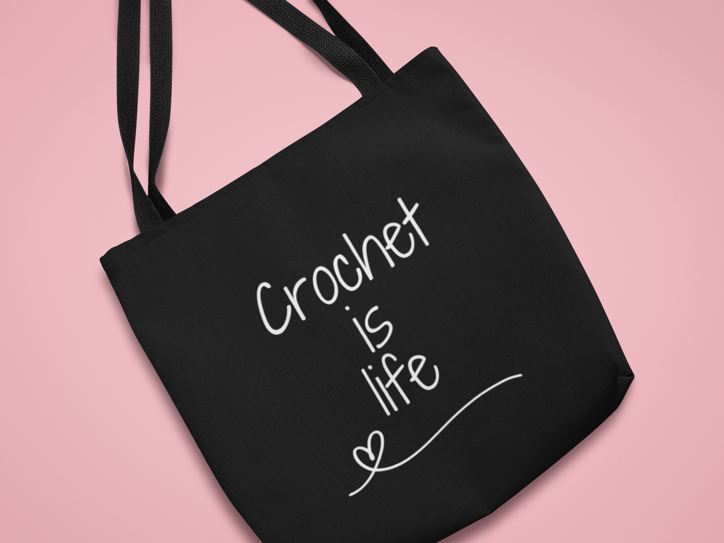 Tote Bag: Crochet is Life, Crochet Bag, Funny Gifts, Hobby Bag